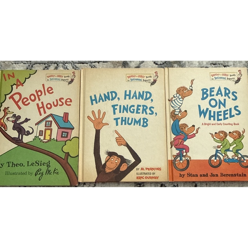 3 Vintage Dr Seuss Beginners‎ Books With  In A People House by Theo LeSieg 1972
